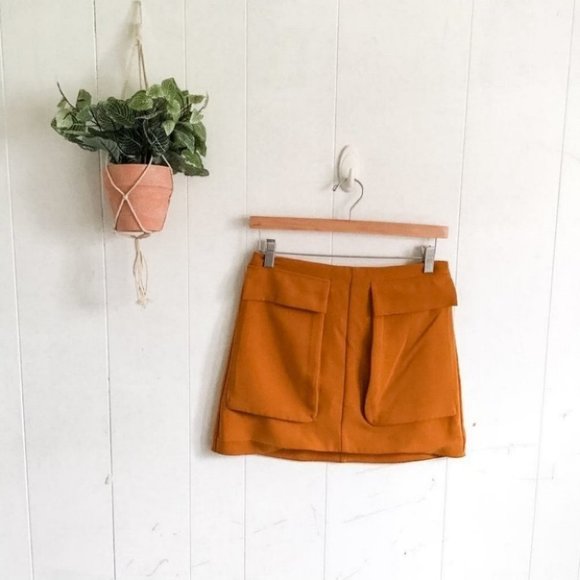 Forever 21 Flap Pocket Mustard Mini Skirt! - Picture 2 of 7